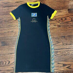 yellow and black nike dress